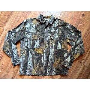 VTG Woolrich Realtree Hardwoods Camo Long Sleeve Chamois Flannel‎ Mens Shirt MED